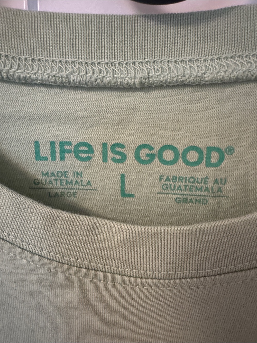 Life Is Good Long Sleeve Tee in Sage Green with Daisy - Picture 2 of 7